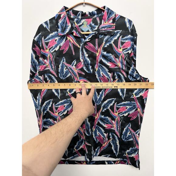 Chubbies Shirt Mens M Performance Polo Birds Of Paradise Hawaiian Golf Beach - Picture 6 of 8